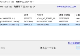 HDD Low Level Format Tool(硬盘低格工具) v4.50 汉化绿色版 - 专业硬盘修复利器（Windows平台/数据维护工具）